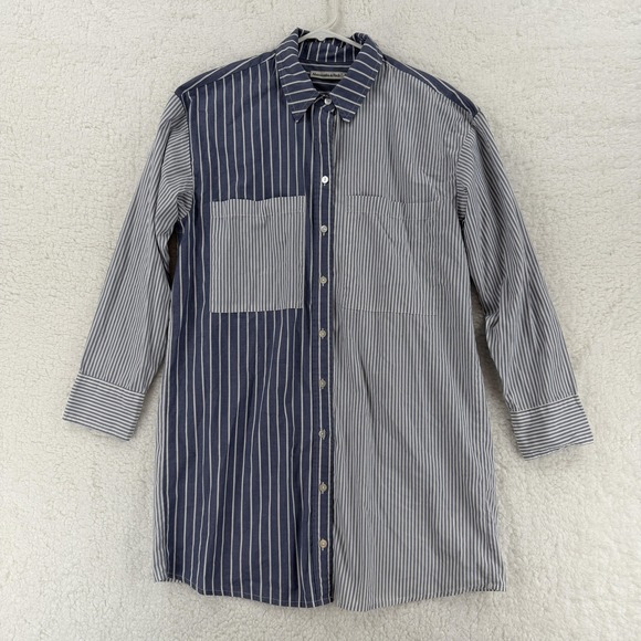 Abercrombie & Fitch Dresses & Skirts - Abercrombie & Fitch Shirt Dress Womens Small Blue Stripe Button Tunic Minimalist